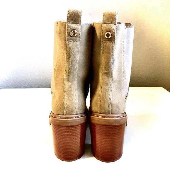 New LOUISE ET CIE Varsan Suede Platform Chelsea Boot Sandstorm 10 MSRP $180 - Picture 5 of 8